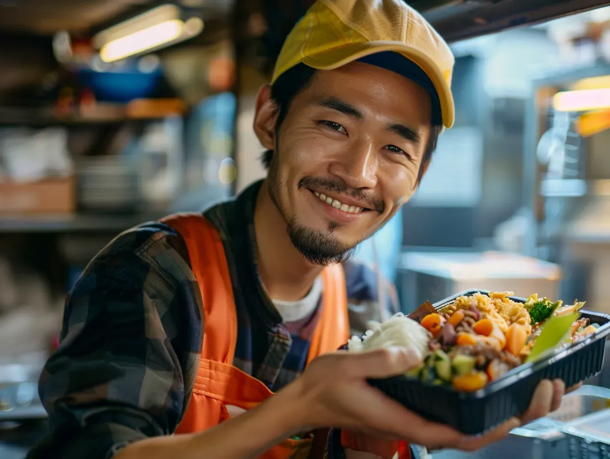 Baobao 03345 Manual Laborer Enjoying Hot Traditional Bento Lunc Ce2aa70b 821a 4163 9e97 11c5bd82278c